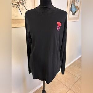 PINK Victoria's Secret Bling Graphic Long Sleeve Campus Tee Size Medium